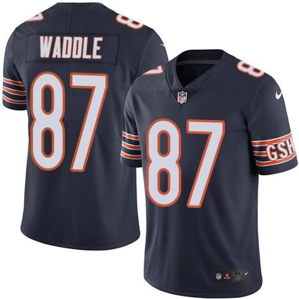 Bears #87 Tom Waddle Navy Blue Men's Stitched NFL Limited Rush Jersey 