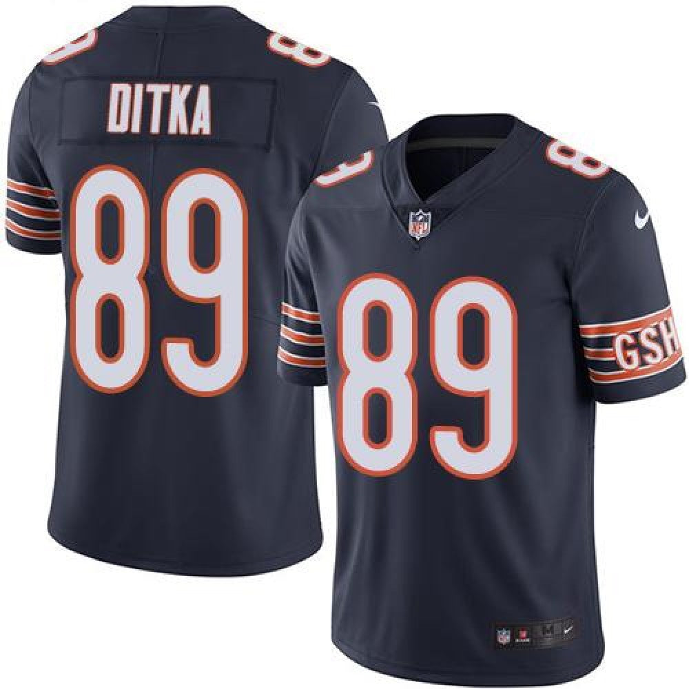 Bears #89 Mike Ditka Navy Blue Men's Stitched NFL Limited Rush Jersey 