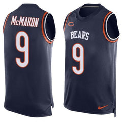 Bears #9 Jim McMahon Navy Blue Team Color Men's Stitched NFL Limited Tank Top Jersey 