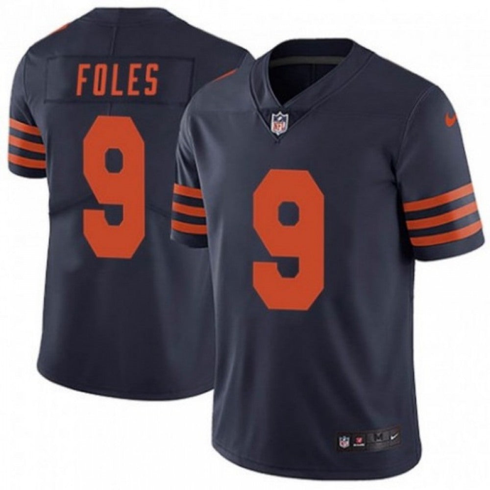 Men's Chicago Bears #9 Nick Foles Navy Vapor Untouchable Limited Stitched Jersey 