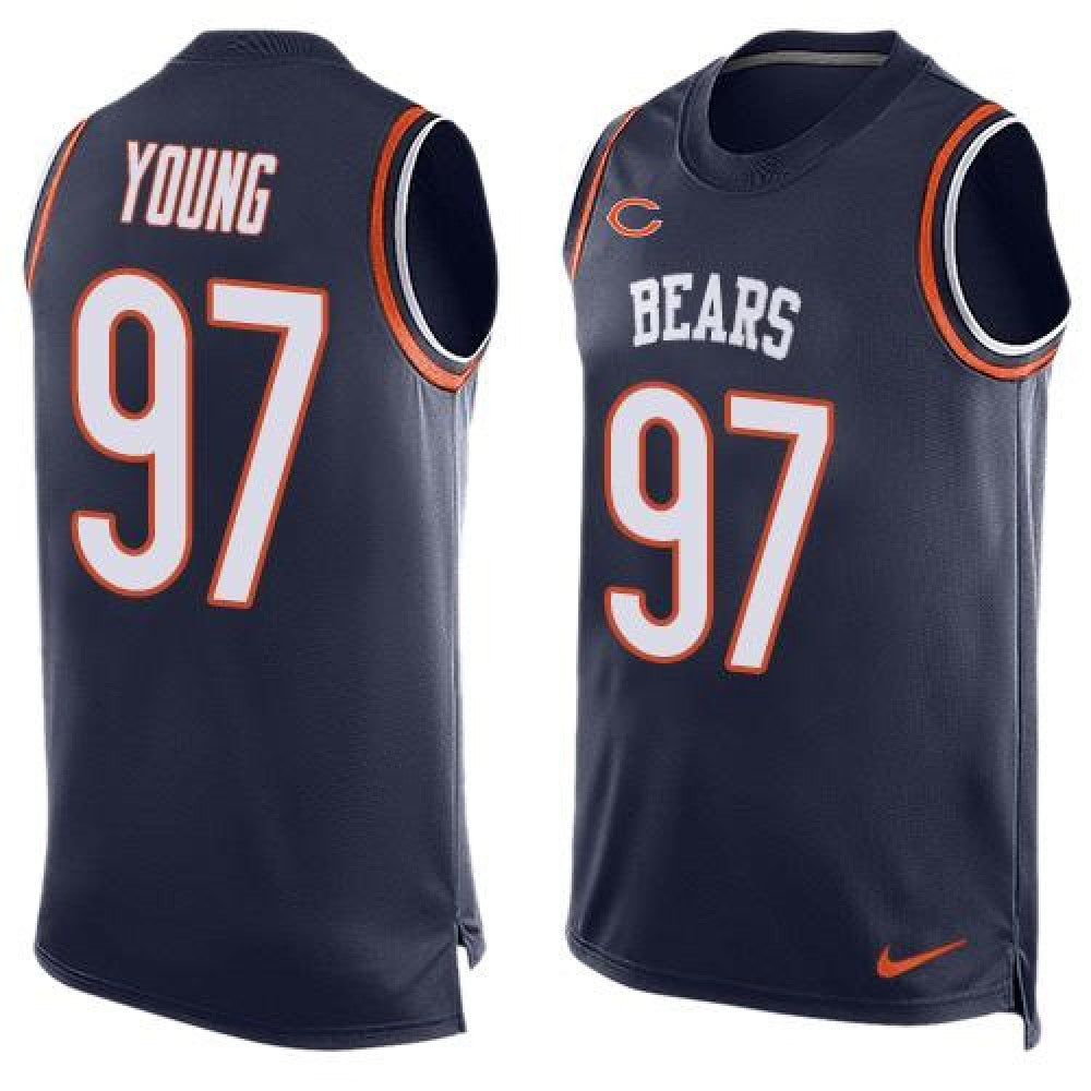 Bears #97 Willie Young Navy Blue Team Color Men's Stitched NFL Limited Tank Top Jersey 