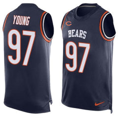 Bears #97 Willie Young Navy Blue Team Color Men's Stitched NFL Limited Tank Top Jersey 