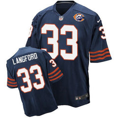 Bears #33 Jeremy Langford Navy Blue Throwback Men's Stitched NFL Elite Jersey 