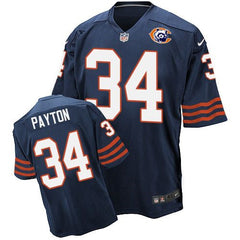 Bears #34 Walter Payton Navy Blue Throwback Men's Stitched NFL Elite Jersey 