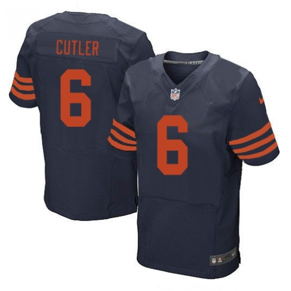 Men's Chicago Bears #6 Jay Cutler 1940s Navy Blue Throwback Stitched Jersey 