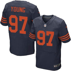 Bears #97 Willie Young Navy Blue Men's Stitched NFL 1940s Throwback Elite Jersey 