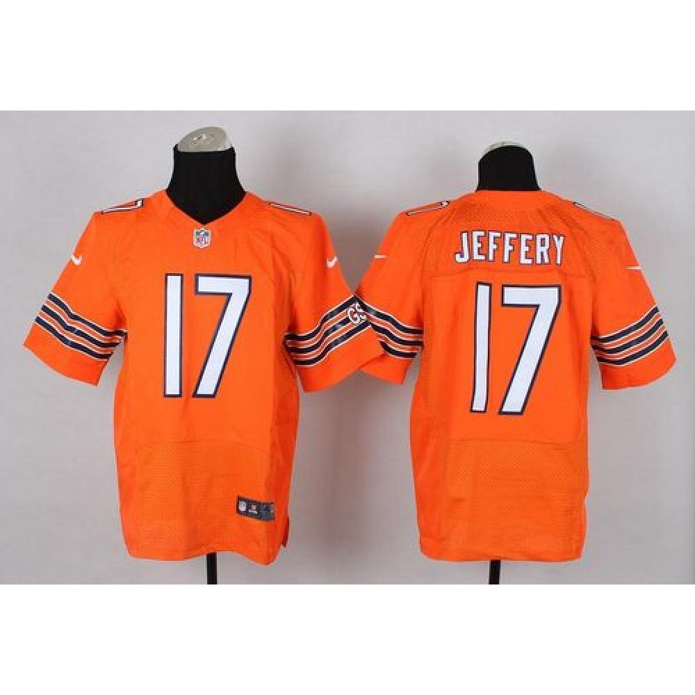 Bears #17 Alshon Jeffery Orange Alternate Men's Stitched NFL Elite Jersey 