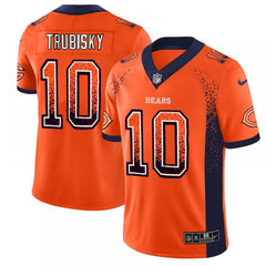 Men's Chicago Bears #10 Mitchell Trubisky Orange 2018 Drift Fashion Color Rush Limited Stitched NFL Jersey 