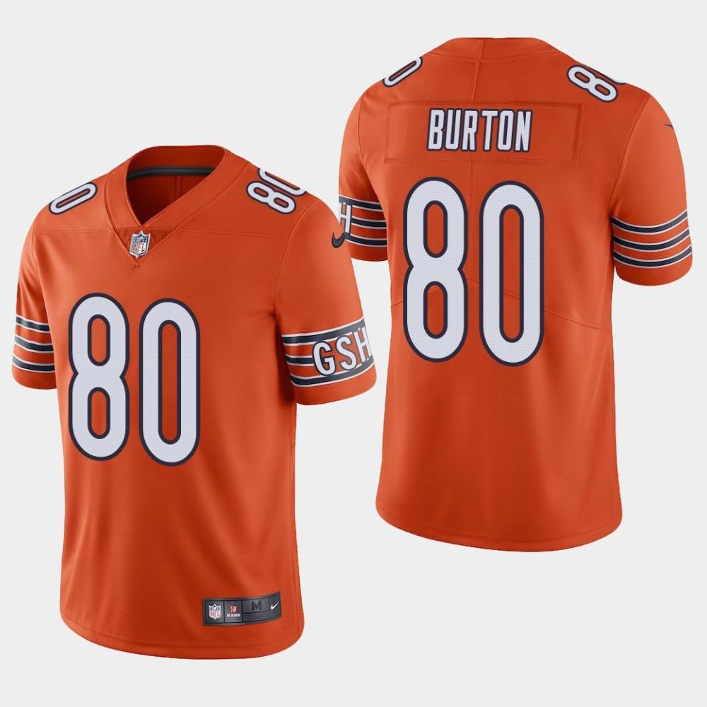 Men's Chicago Bears #80 Trey Burton Orange Vapor Untouchable Limited Stitched NFL Jersey 