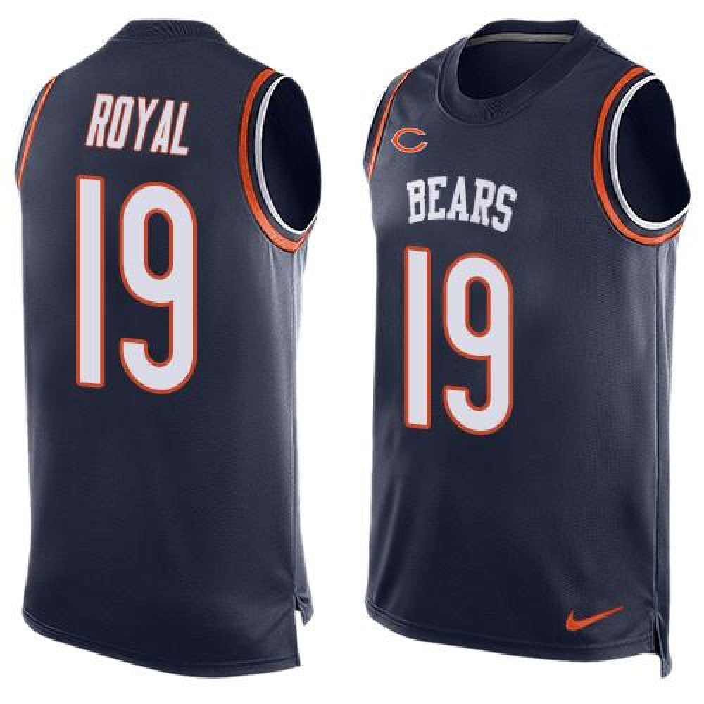 Bears #19 Eddie Royal Navy Blue Team Color Men's Stitched NFL Limited Tank Top Jersey 
