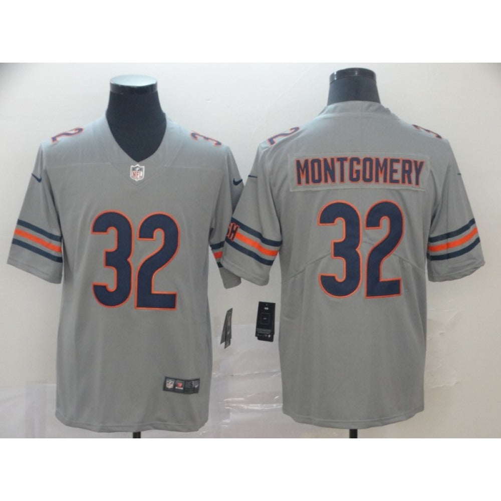 Men's Chicago Bears #32 David Montgomery Silver Inverted Legend Stitched NFL Jersey 