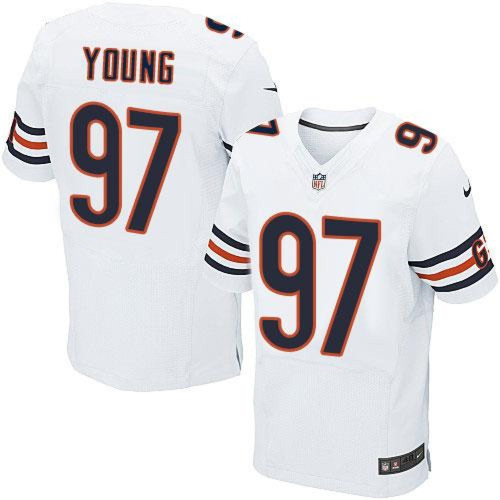 Bears #97 Willie Young White Men's Stitched NFL Elite Jersey 