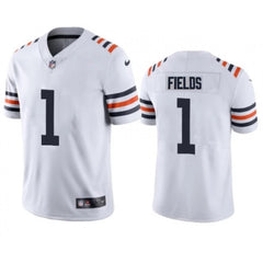 Men's Chicago Bears #1 Justin Fields White Vapor Untouchable Limited Stitched Jersey 