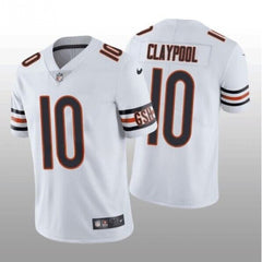 Men's Chicago Bears #10 Chase Claypool White Vapor untouchable Limited Stitched Football Jersey 