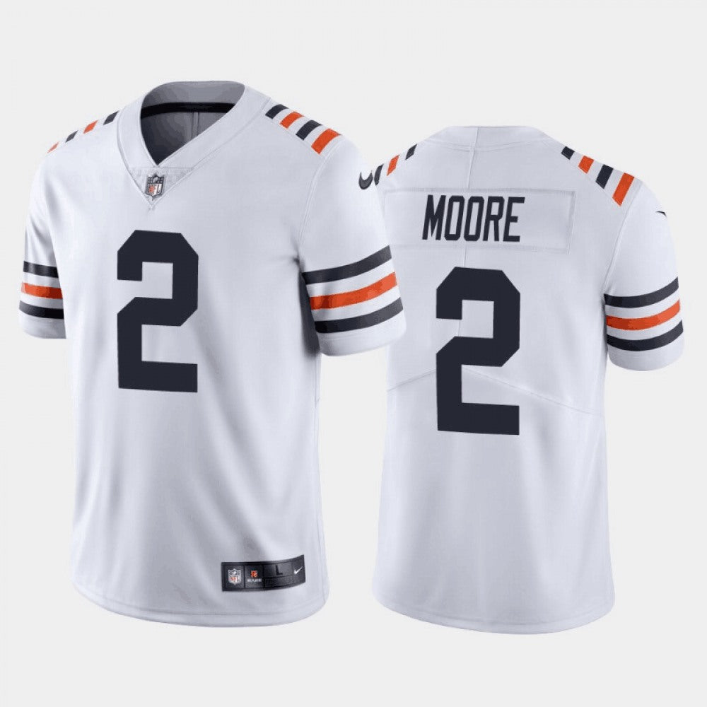Men's Chicago Bears #2 D.J. Moore White Limited Stitched Football Jersey 