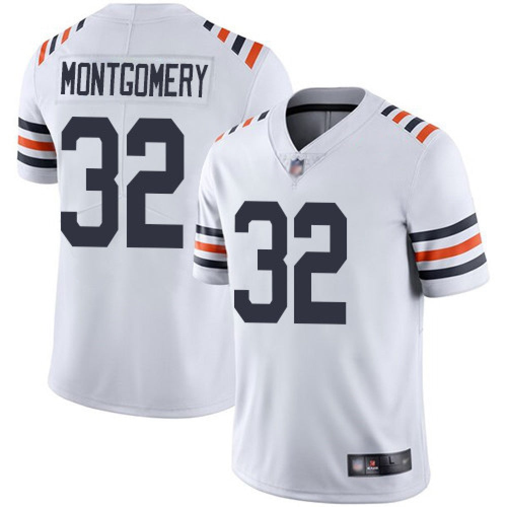 Men's Chicago Bears #32 David Montgomery White Vapor Untouchable Limited Stitched NFL Jersey 