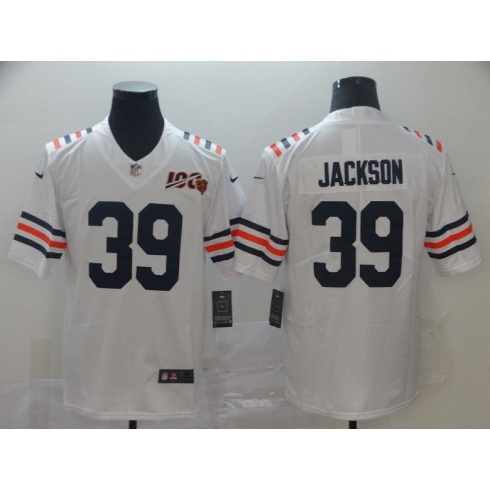 Men's Chicago Bears #39 Eddie Jackson White 2019 100th Season Vapor Untouchable Limited NFL Jersey 