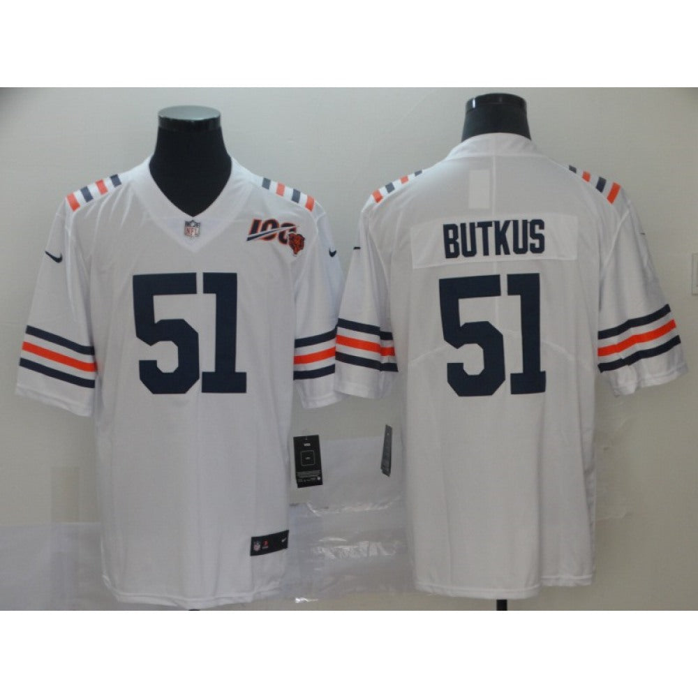 Men's Chicago Bears #51 Dick Butkus White Vapor Untouchable Limited Stitched NFL Jersey 