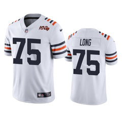 Men's Chicago Bears #75 Kyle Long White 2019 100th Season Limited Stitched NFL Jersey 