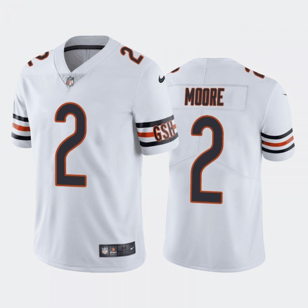 Men's Chicago Bears #2 D.J. Moore White Vapor Untouchable Stitched Football Jersey 