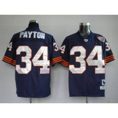 Mitchell & Ness Bears #34 Walter Payton Blue With Big Number Bear Patch Stitched Throwback NFL Jersey 