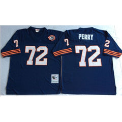 Mitchell&Ness Bears #72 William Perry Blue Big No. Throwback Stitched NFL Jersey 