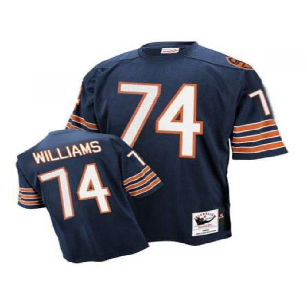 Mitchell & Ness Bears #74 Chris Williams Blue Stitched Throwback NFL Jersey 