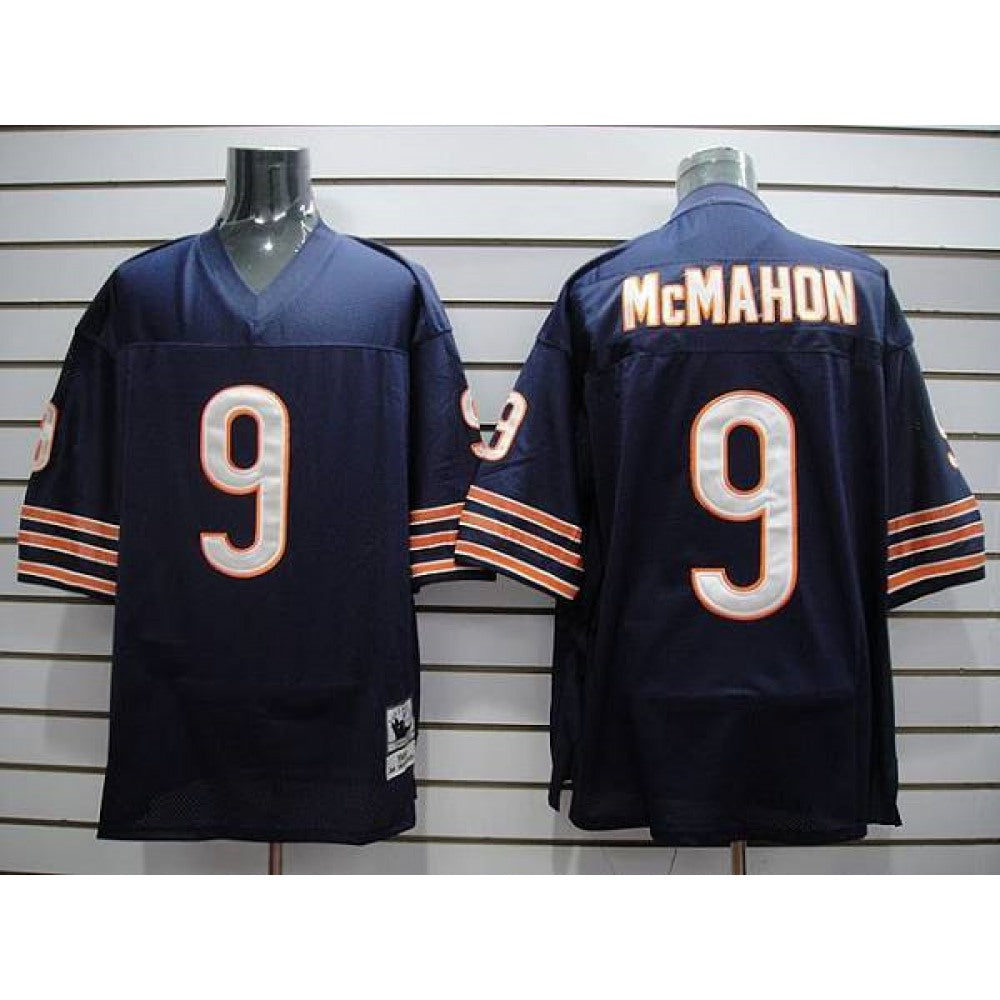Mitchell & Ness Bears #9 Jim McMahon Blue Stitched Throwback NFL Jersey 