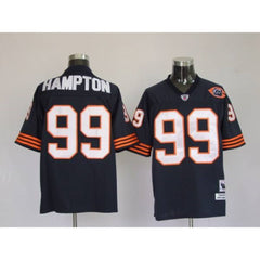 Mitchell & Ness Bears #99 Dan Hampton Blue With Big Number Bear Patch Stitched Throwback NFL Jersey 