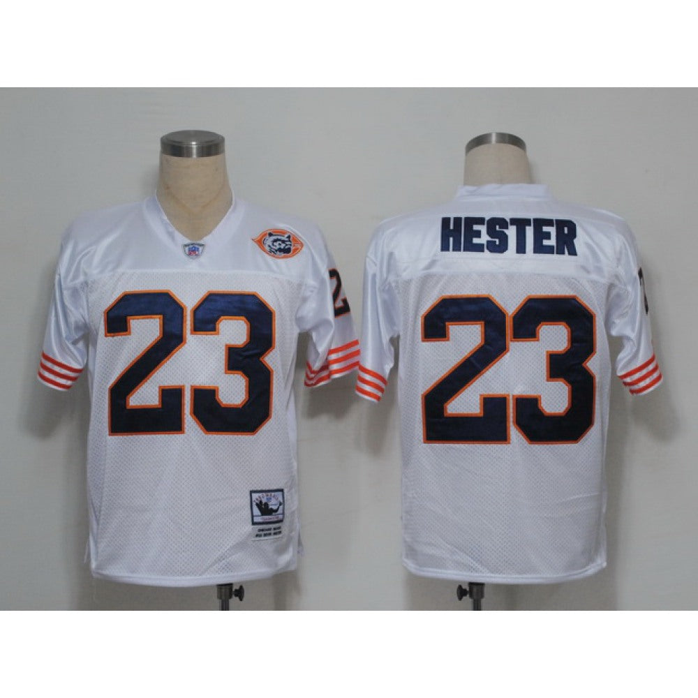 Mitchell and Ness Bears #23 Devin Hester White Big No. Stitched NFL Jersey 