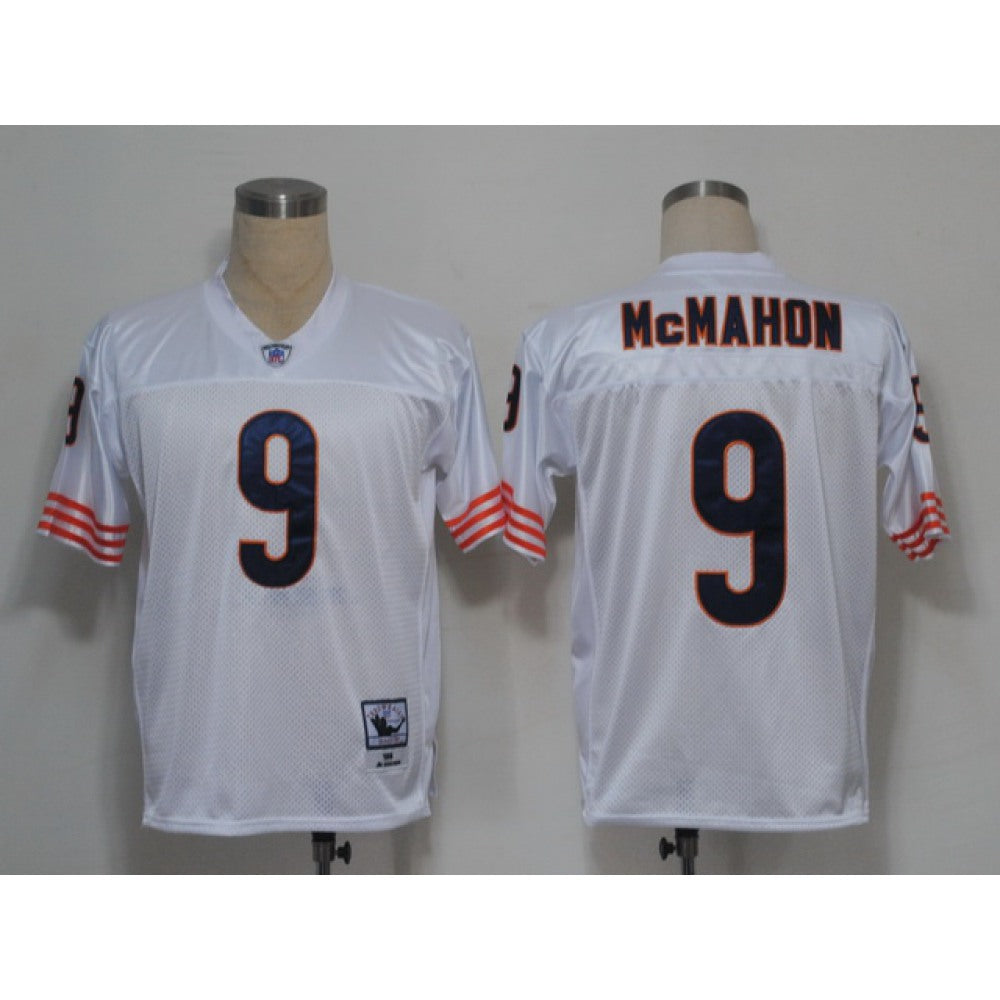 Mitchell and Ness Bears #9 Jim McMahon White Small No. Stitched NFL Jersey 