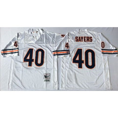Mitchell&Ness Bears #40 Gale Sayers White Small No. Throwback Stitched NFL Jersey 