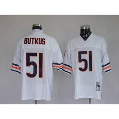 Mitchell & Ness Bears #51 Dick Butkus White Stitched Throwback NFL Jersey 