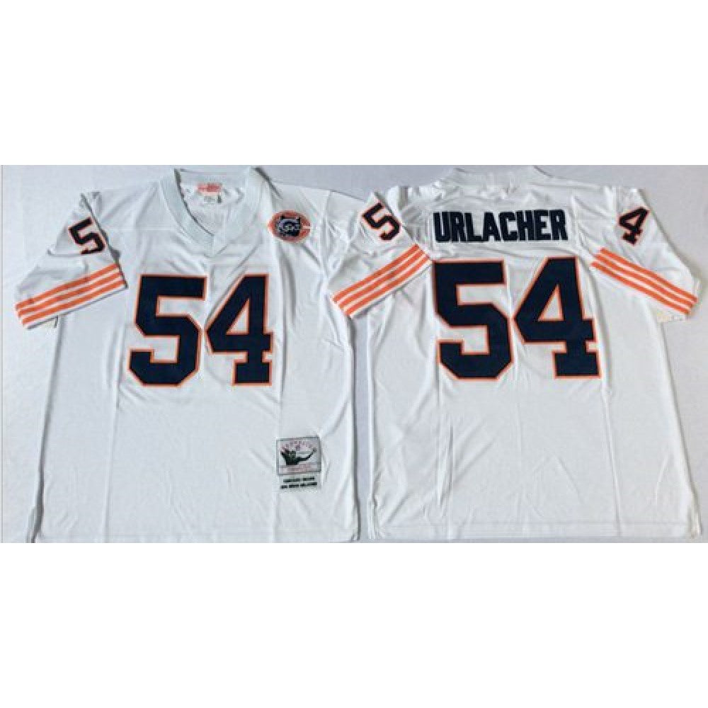 Mitchell&Ness Bears #54 Brian Urlacher White Big No. Throwback Stitched NFL Jersey 