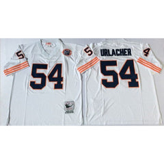 Mitchell&Ness Bears #54 Brian Urlacher White Big No. Throwback Stitched NFL Jersey 