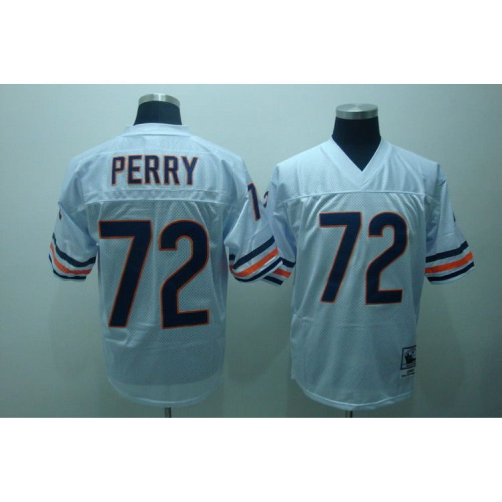 Mitchell & Ness Bears #72 William Perry White Stitched Throwback NFL Jersey 