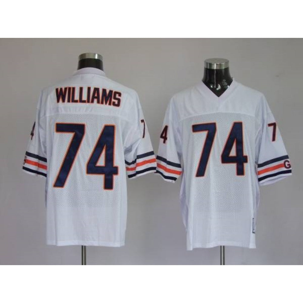 Mitchell & Ness Bears #74 Chris Williams White Stitched Throwback NFL Jersey 