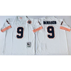 Mitchell&Ness Bears #9 Jim McMahon White Big No. Throwback Stitched NFL Jersey 