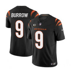 Men's Cincinnati Bengals #9 Joe Burrow Black 2023 F.U.S.E. With 4-Star C Patch Vapor Untouchable Limited Stitched Jersey 