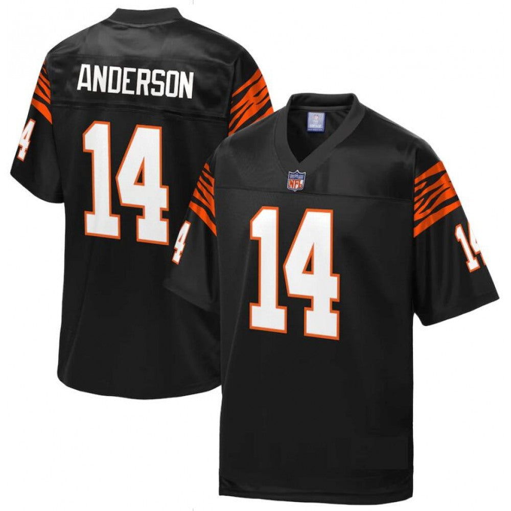 Men's Cincinnati Bengals #14 Ken Anderson Black Pro Line Stitched Jersey 