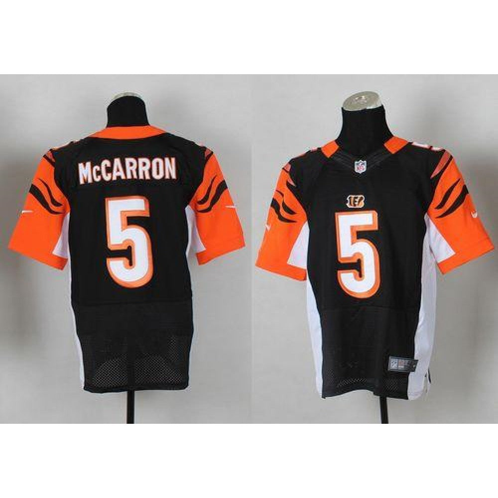Bengals #5 AJ McCarron Black Team Color Men's Stitched NFL Elite Jersey 