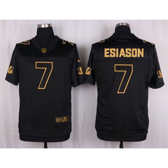 Bengals #7 Boomer Esiason Black Men's Stitched NFL Elite Pro Line Gold Collection Jersey 