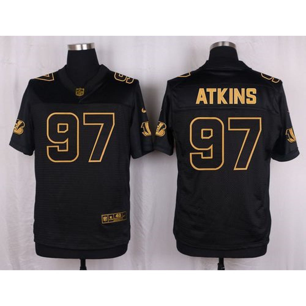 Bengals #97 Geno Atkins Black Men's Stitched NFL Elite Pro Line Gold Collection Jersey 