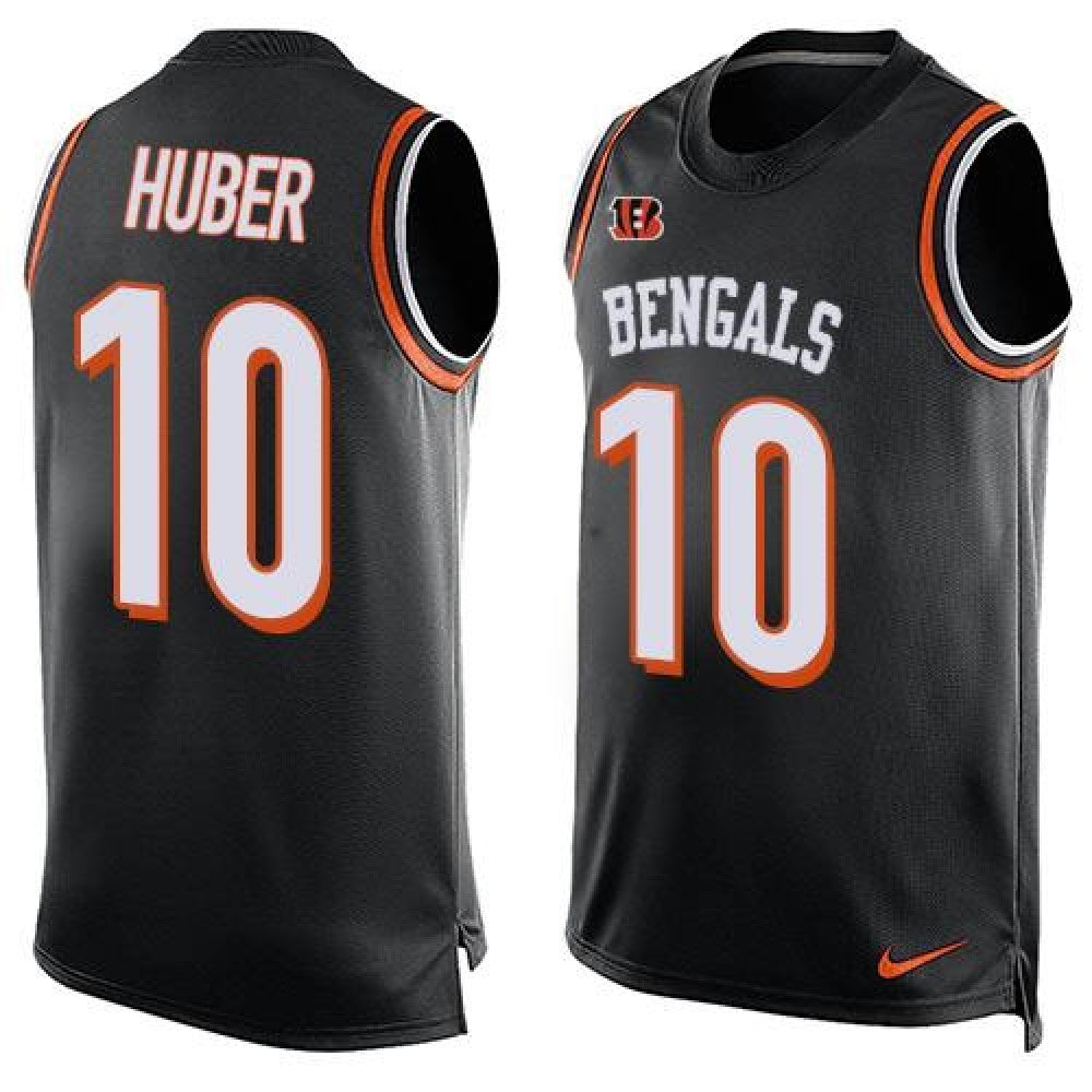 Bengals #10 Kevin Huber Black Team Color Men's Stitched NFL Limited Tank Top Jersey 