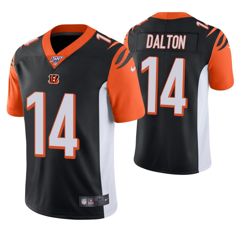 Men's Cincinnati Bengals #14 Andy Dalton Black 2019 100th Season Vapor Untouchable Limited Stitched NFL Jersey 