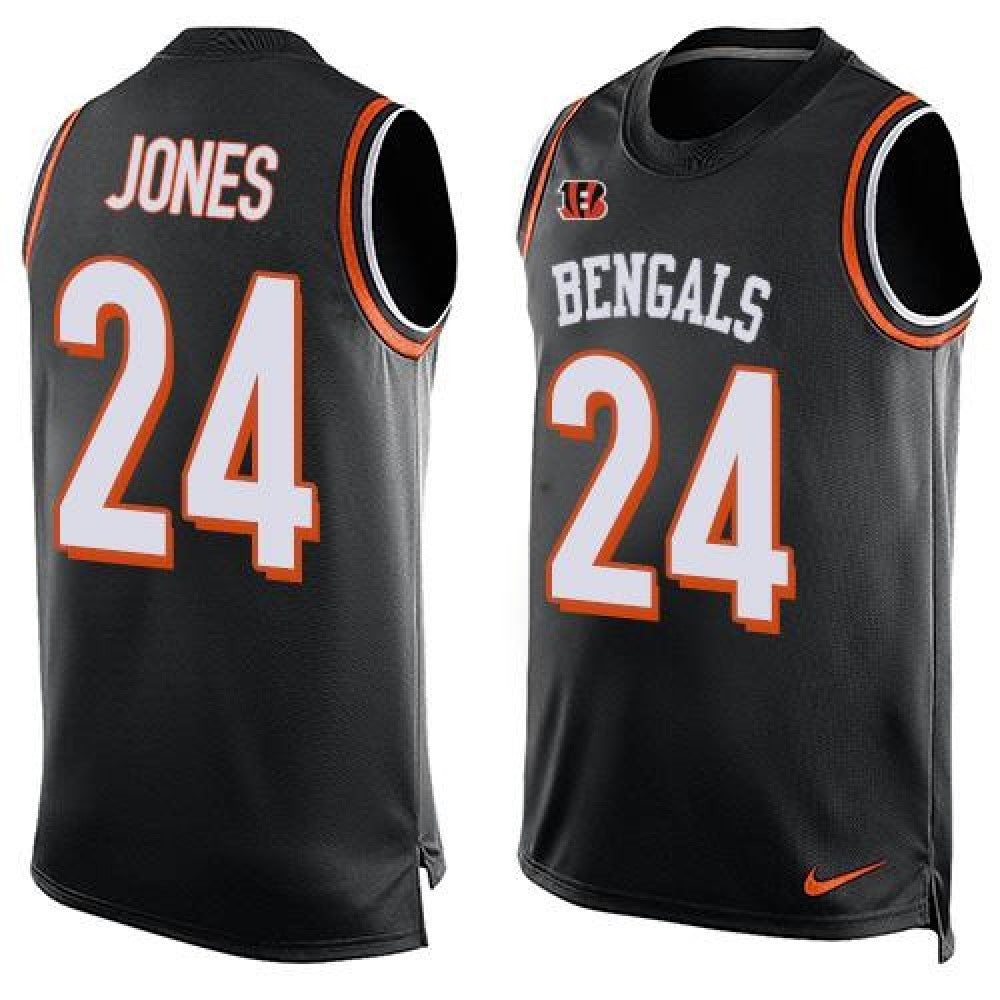 Bengals #24 Adam Jones Black Team Color Men's Stitched NFL Limited Tank Top Jersey 