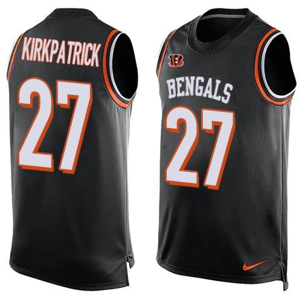 Bengals #27 Dre Kirkpatrick Black Team Color Men's Stitched NFL Limited Tank Top Jersey 