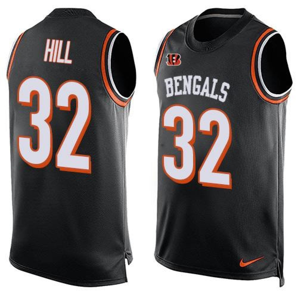 Bengals #32 Jeremy Hill Black Team Color Men's Stitched NFL Limited Tank Top Jersey 