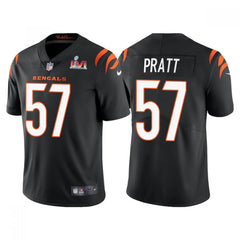 Men's Cincinnati Bengals #57 Germaine Pratt 2022 Black Super Bowl LVI Vapor Limited Stitched Jersey 