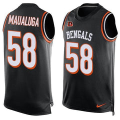Bengals #58 Rey Maualuga Black Team Color Men's Stitched NFL Limited Tank Top Jersey 